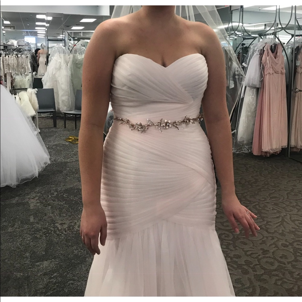 Mermaid Wedding Dress & Matching Veil - Blush Pink